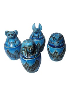 Set Of 4 Egyptian Ancient Canopic Jars Canopy Jar Organs Storage Statue Statues Pharaoh