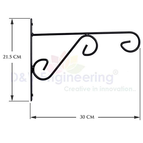 D&V ENGINEERING - Creative in innovation D&V Engineering Metal Plant Hanger Bracket -Black, Set of 4 - Image 3