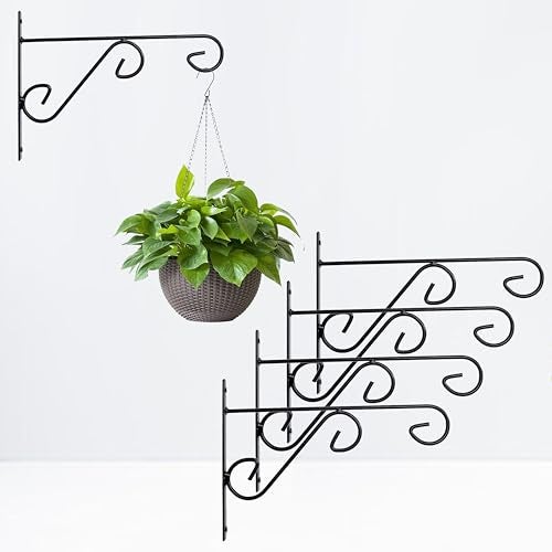D&V ENGINEERING - Creative in innovation D&V Engineering Metal Plant Hanger Bracket -Black, Set of 4 - Image 1