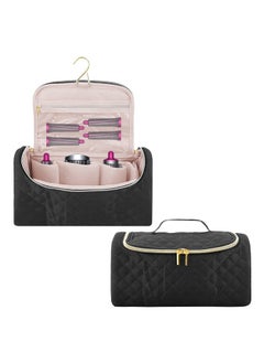 Linkidea Travel Carry Case Compatible with Dyson Airwrap Styler, Portable Hanging Hair Dryer Storage Case with Side Mesh Pockets, Hair Dryer Accessories Organizer (Black)  - Image 1