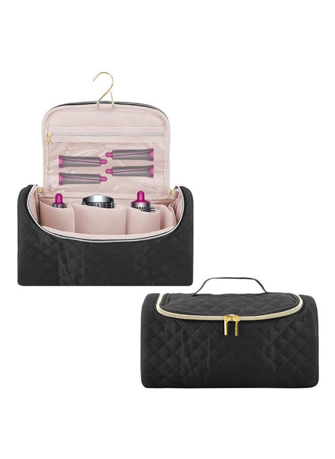 Linkidea Travel Carry Case Compatible with Dyson Airwrap Styler, Portable Hanging Hair Dryer Storage Case with Side Mesh Pockets, Hair Dryer Accessories Organizer (Black)  - Image 1