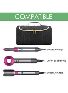 Linkidea Travel Carry Case Compatible with Dyson Airwrap Styler, Portable Hanging Hair Dryer Storage Case with Side Mesh Pockets, Hair Dryer Accessories Organizer (Black)  - Image 4