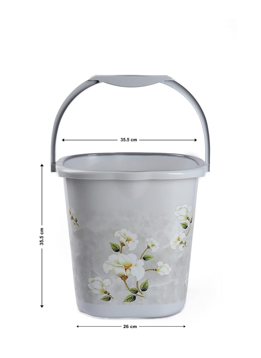 NAYASA Nayasa 2 Piece Plastic Bathroom Bucket and Mug Set, Grey 18Ltr - by Dhyey Marketing  - Image 4