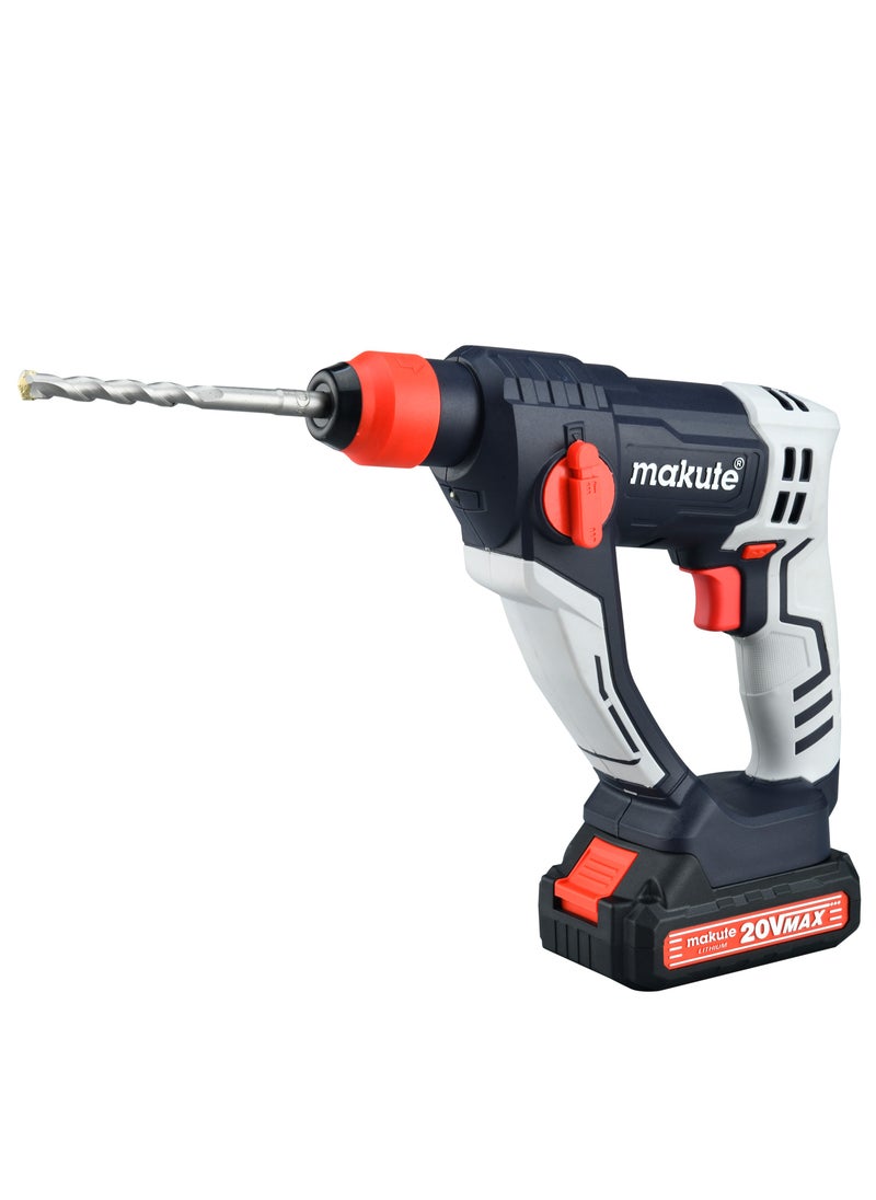 makute Versatile Cordless Hammer, Hammer Drill 20V Powerful, Precise, and Reliable for Tough Drilling Tasks, Home and Professional Use with Advanced Battery System CHD002 