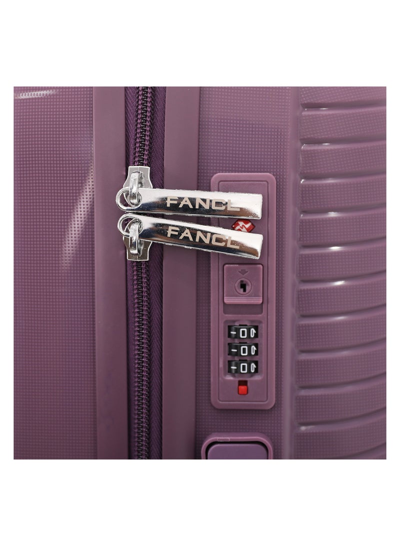Fancl FANCL 3-Piece Hard-Side Polypropylene Luggage Set – Lightweight, Durable, Spinner Trolley with TSA Lock,Purple (BC-12"S-20",M-24",L-28",XL-32")  - Image 5