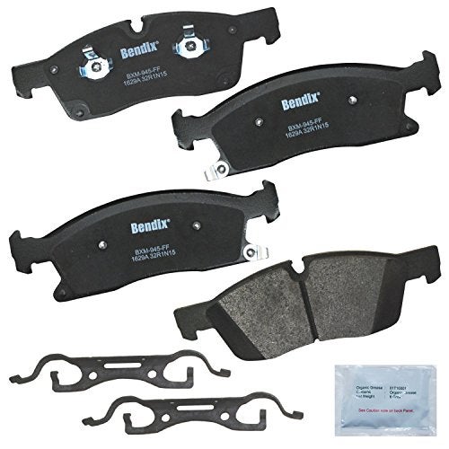 Bendix Priority1 CFM1629A Semi-Metallic Front Brake Pads for Dodge Durango 2015-2012, Jeep Grand Cherokee 2014-2013, Mercedes-Benz GLE350 2019 - Image 1