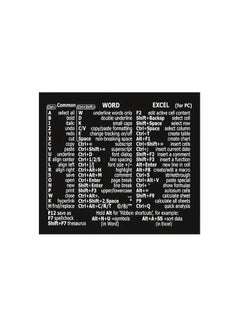 Waterproof Keyboard Shortcut Stickers for Word/Excel on Desktops & Laptops
