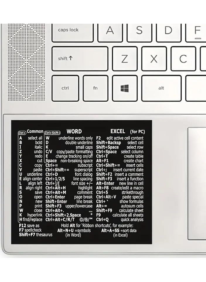 Generic - Waterproof Keyboard Shortcut Stickers for Word/Excel on Desktops & Laptops - Image 1