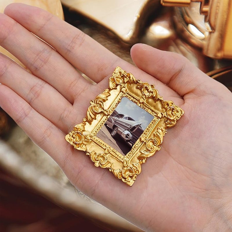 Poualss 25Pcs Vintage Resin Picture Frame Mini Antique Photo Resin Frame DIY Small Picture Frame Mini Resin Vintage Frame Antique Resin Photo Frame for Jewelry Display Photography Photo Frame Wall Decor - Image 4