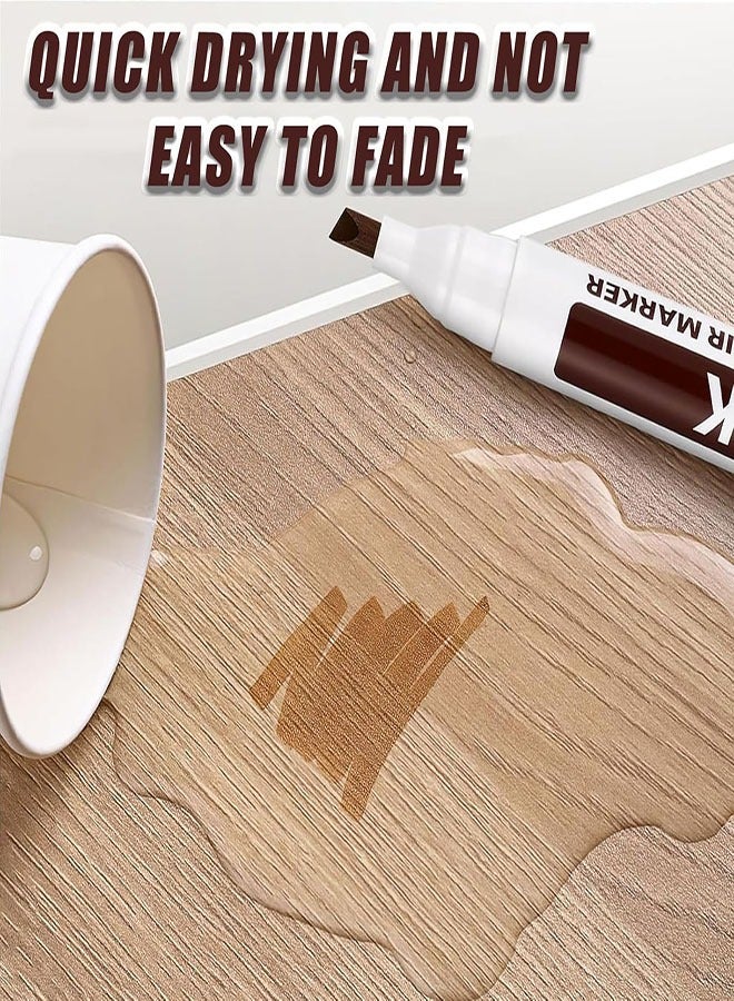 Furniture Repair Kit, 13 Pcs Wood Filler Floor Scratch Repair Kits, Wood Markers and Wax Sticks with Sharpener Kit for Stains, Scratches, Wood Floors, Tables, Carpenters, Bedposts, Touch Ups and Cover Ups - Image 5