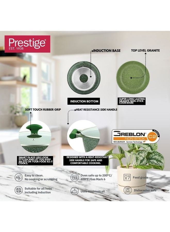 Prestige - Prestige Essentials Nonstick Pots and Pans Set | Induction Cookware Set 11 Pieces | Non Stick Set Combo | Granite Cooking Set | Fry Pan Non Stick Combo Set - Black - Image 1