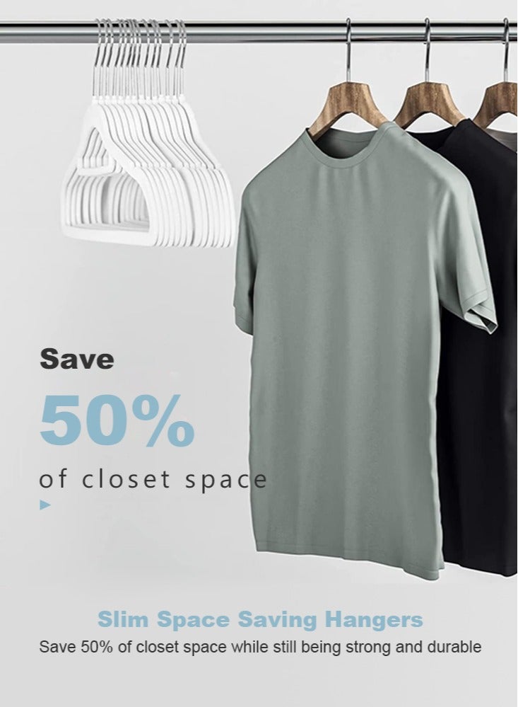 Perfii 20 Pack Rubber Coated Plastic Hangers Non-Slip Durable and Wide Closet Organizers for Coats Pants Dresses, Keep Your Closet Neat and Tidy  - Image 5