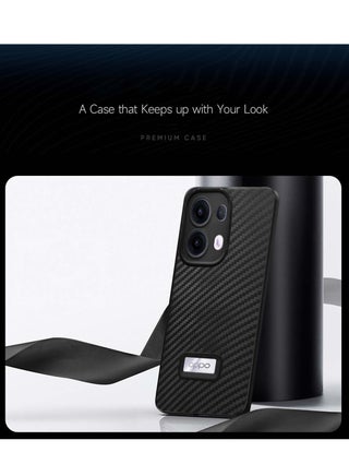 Oppo Reno13 Pro 5G 2024 غطاء جراب نسيج من ألياف الكربون من السيليكون السائل - أسود - view 3