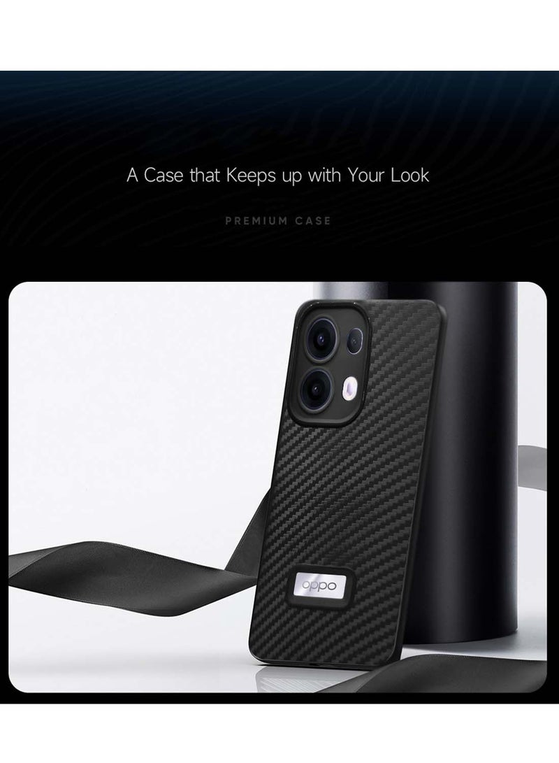 Wtech Oppo Reno13 Pro 5G 2024 Liquid Silicone Carbon Fiber Texture Case Cover - Black  - Image 3
