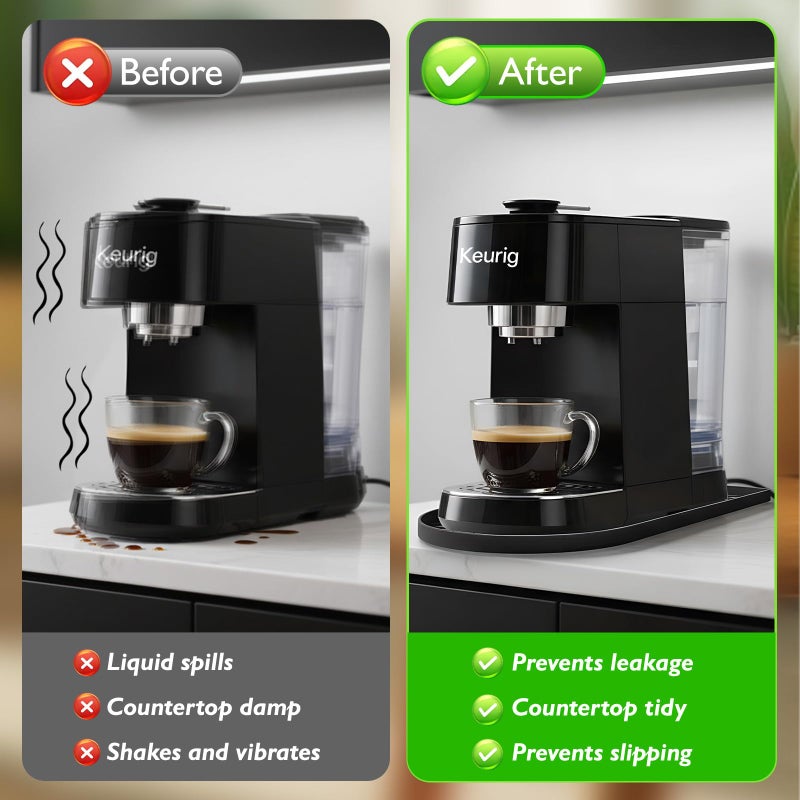KVRG Silicone Coffee Mat,15.8"x 7.8"in Bar Mat for Countertop,Heat-Resistant,Non-Slip,Leak-Proof,Fit for Coffee Maker/Espresso Machine-Black - Image 5