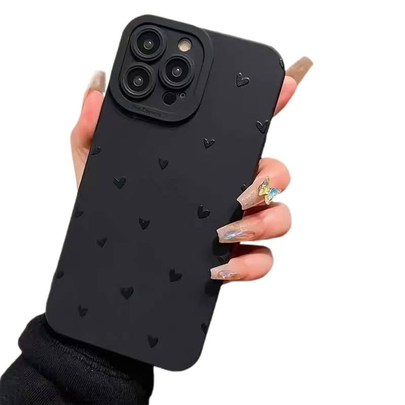 غطاء واقي | أسود | TPU | نقش قلب | مقاوم لبصمات الأصابع | مقاوم للصدمات لـ iPhone 11 - Image 2