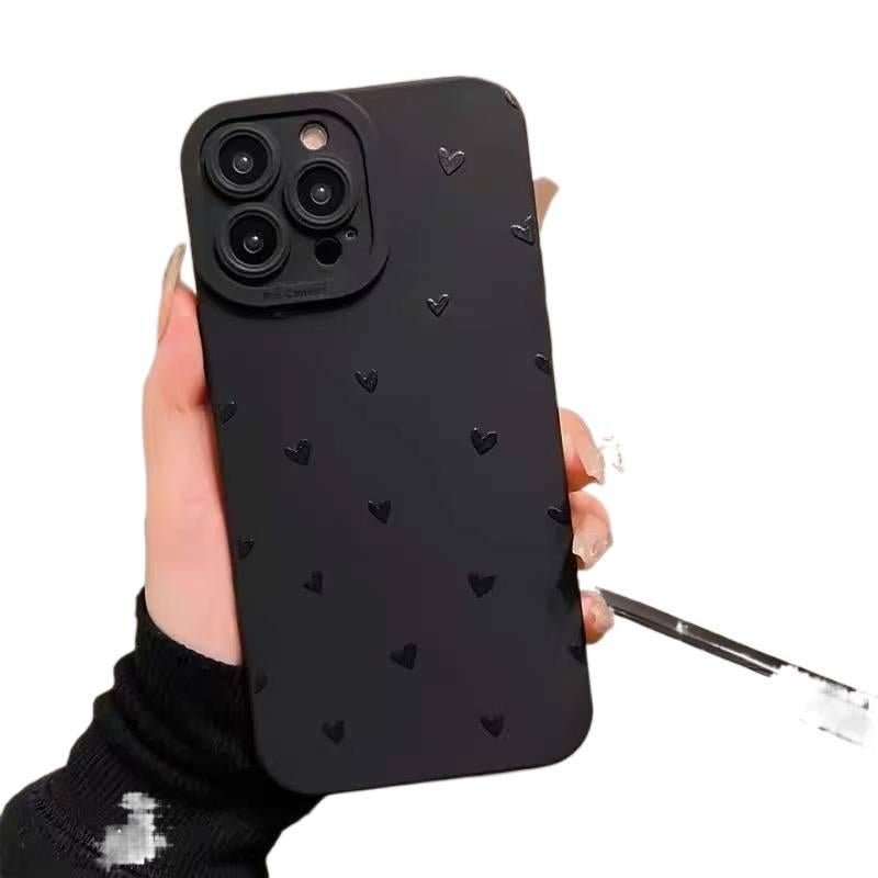 غطاء واقي | أسود | TPU | نقش قلب | مقاوم لبصمات الأصابع | مقاوم للصدمات لـ iPhone 11 - Image 3