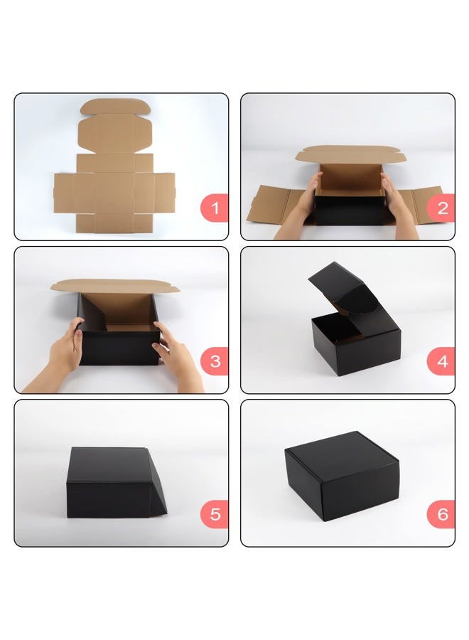 Hoikwo 8x8x4 Inches Small Black Shipping Boxes Set of 25, Sturdy Cardboard Boxes for Small Business for Packaging Mailing - Image 5