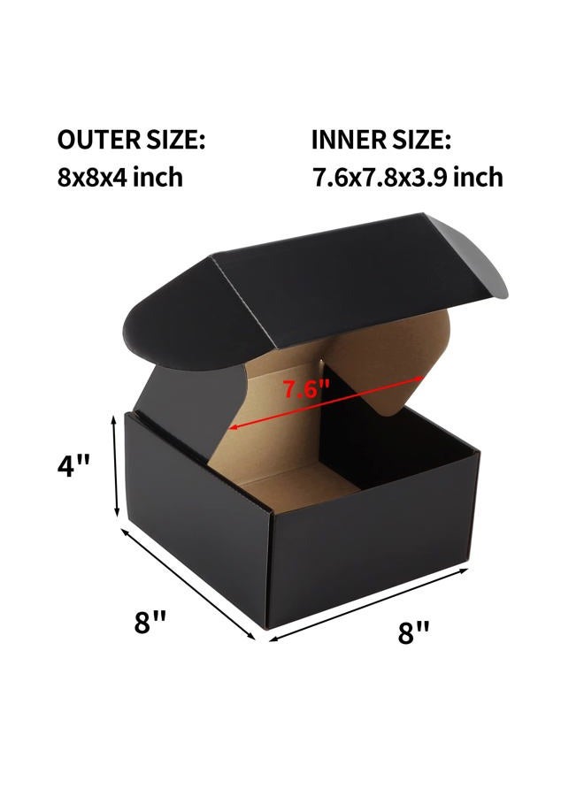 Hoikwo 8x8x4 Inches Small Black Shipping Boxes Set of 25, Sturdy Cardboard Boxes for Small Business for Packaging Mailing - Image 2