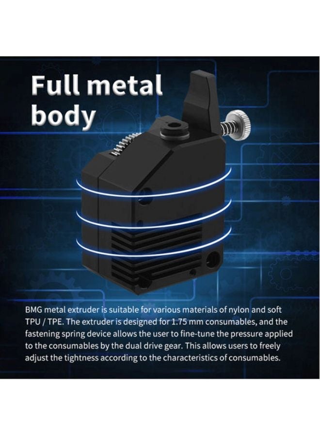 NIBEMINENT Right-Hand Metal Extruder For 3D Printer Black/Silver - Image 4