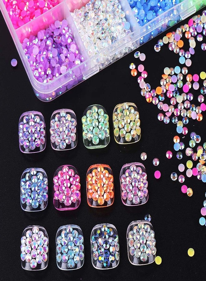 SWEET TREND Colorful Resin Nail Rhinestones Set: Y2K Glitter Gems Nail Art Accessories with Tweezer & Dotting Pen - Manicure Decoration for Women at Home Salon - Image 4