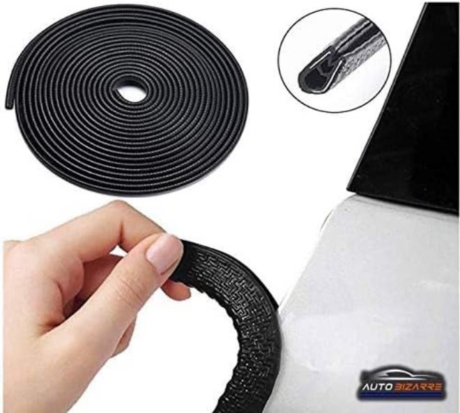 AutoBizarre Black Anti-Scratch Anti-Collision Heavy Duty Edge Guard Door Protection U Shape Edge Trim Rubber Seal Protector Rubber Clips Fit for All Cars - 5 Meters All territory compatible build - Image 2