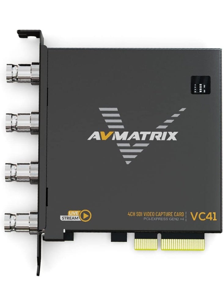 AVMATRIX VC41 1080p 3G-SDI PCIe 4-Channel Capture Card – PCIe 2.0x4, YUY2 Uncompressed Video, 2.5GB/s Bandwidth, Simultaneous Stream & Capture, For Windows & Linux Live Streaming - Image 2