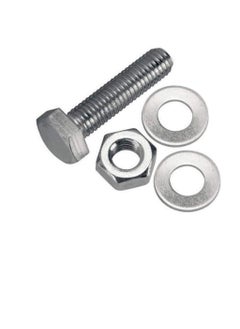 Generic 12 pcs Hex Head Screw Bolts Nuts & Washers Fully Thread GI Plain Finish Bolt Set. (18, 40MM)  - Image 3