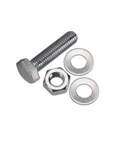 Generic 12 pcs Hex Head Screw Bolts Nuts & Washers Fully Thread GI Plain Finish Bolt Set. (18, 40MM)  - Image 1