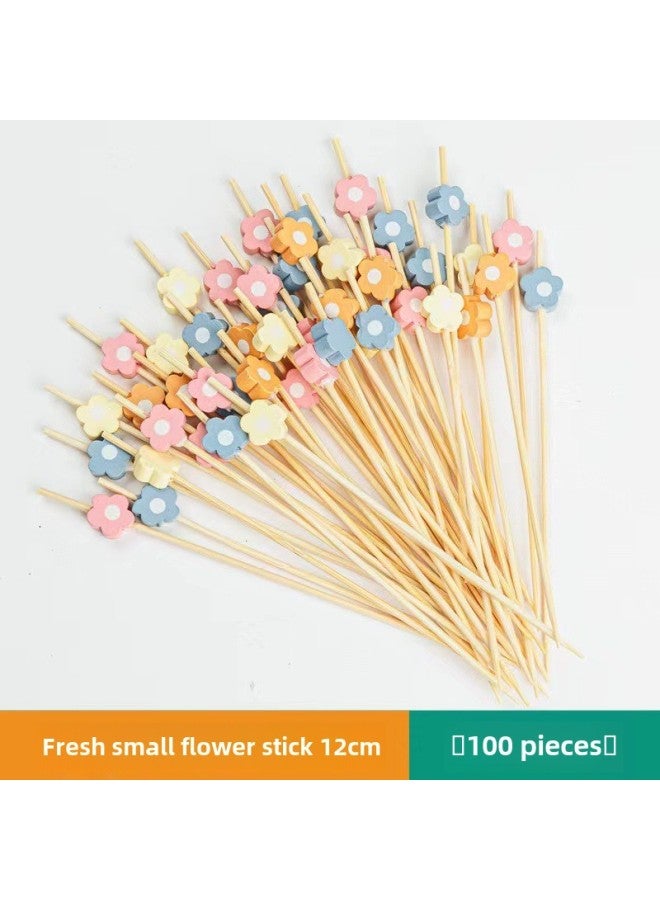 Fruit Stakes Bamboo Stakes Disposable Fruit Fork Hamburger Sushi Stakes Sushi Stakes String Stakes Flower Stakes Sugar-Coated Berry Stakes-Colour:Flamingo 12cm-Specification:100 Pieces  - Image 3