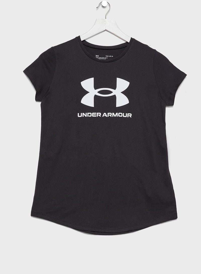 UNDER ARMOUR Girls' Sportstyle Logo Short Sleeve T-shirt  - Image 1