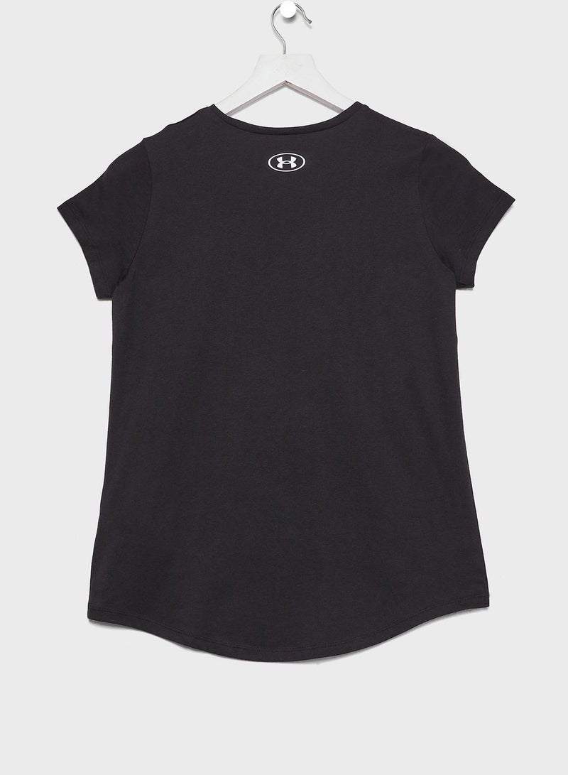 UNDER ARMOUR Girls' Sportstyle Logo Short Sleeve T-shirt  - Image 2