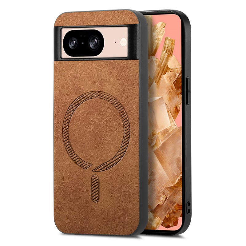 HuHa Case Cover For Google Pixel 9 / 9 Pro Retro Magsafe Magnetic PU Back Cover Phone Case(Brown) - Image 1