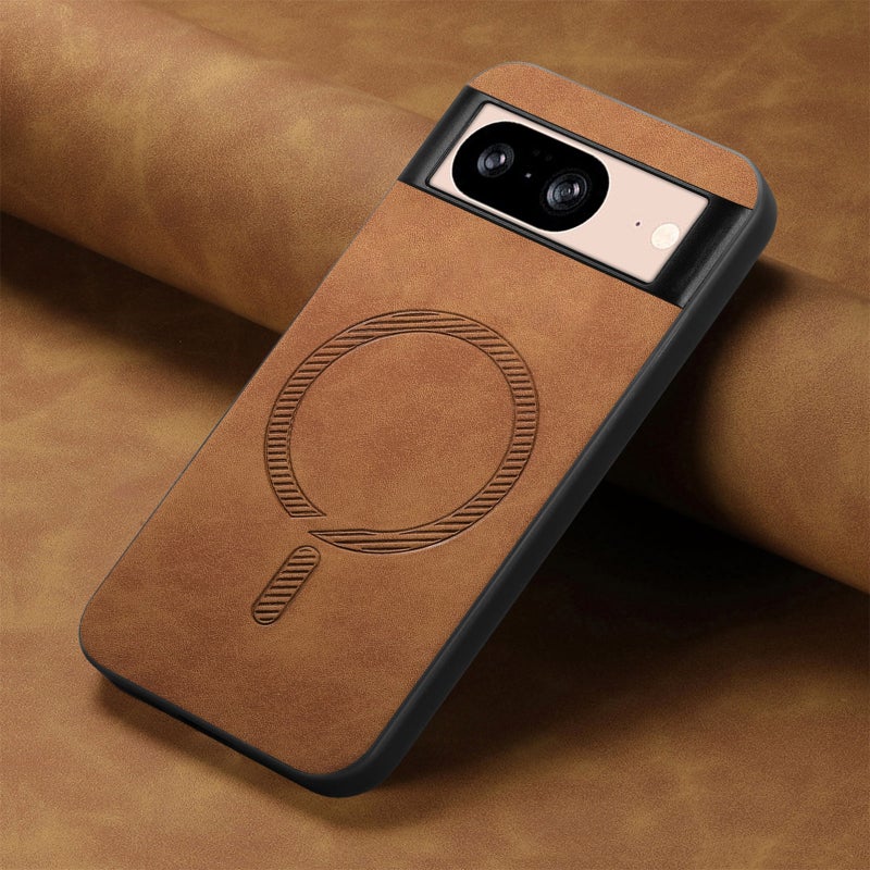HuHa Case Cover For Google Pixel 9 / 9 Pro Retro Magsafe Magnetic PU Back Cover Phone Case(Brown) - Image 2