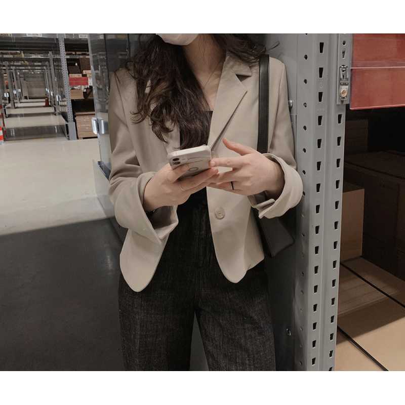 Korean Chic Style Casual Fit Commuting Easiest For Match Short Blazer - Image 1