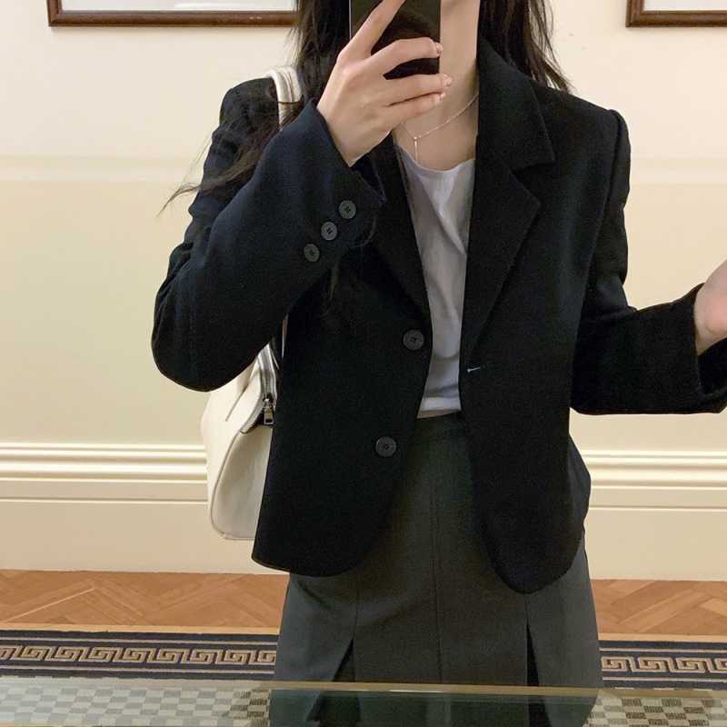 Korean Chic Style Casual Fit Commuting Easiest For Match Short Blazer - Image 4