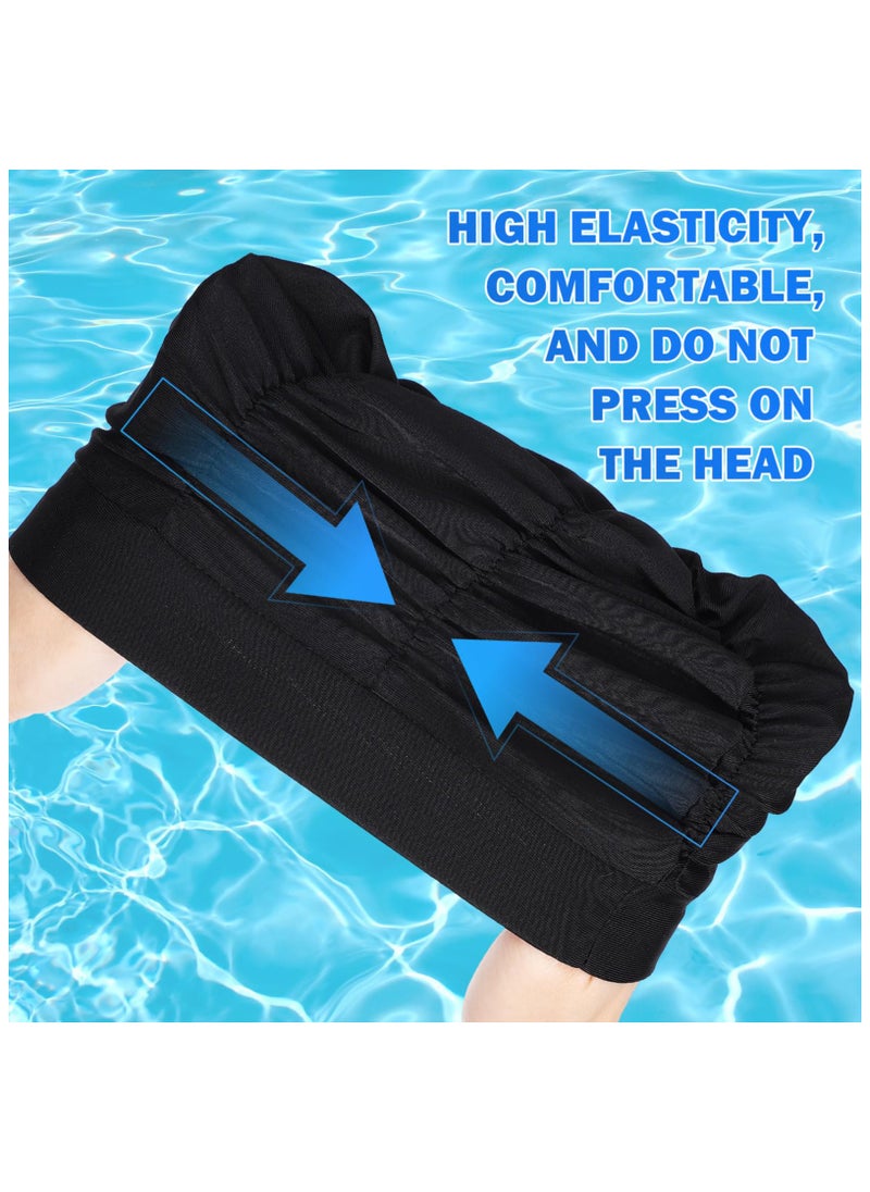 ZERIFAM Swim Cap for Women, 2 Pcs Fabric Swim Caps, Breathable Cloth Pleated Elastic Comfort Swimming Cap for Long Hair Keep Hairstyle  - Image 3