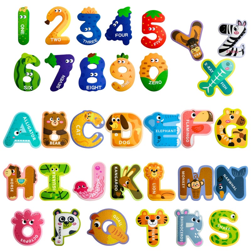 EHR Magnetic Letters and Numbers,Colorful ABC Animal Alphabet Fridge Magnets,Educational Spelling Learning Game Toys for Kids,Toddlers 3 4 5 Years Old (Uppercase Letter+ Numbers) - Image 1