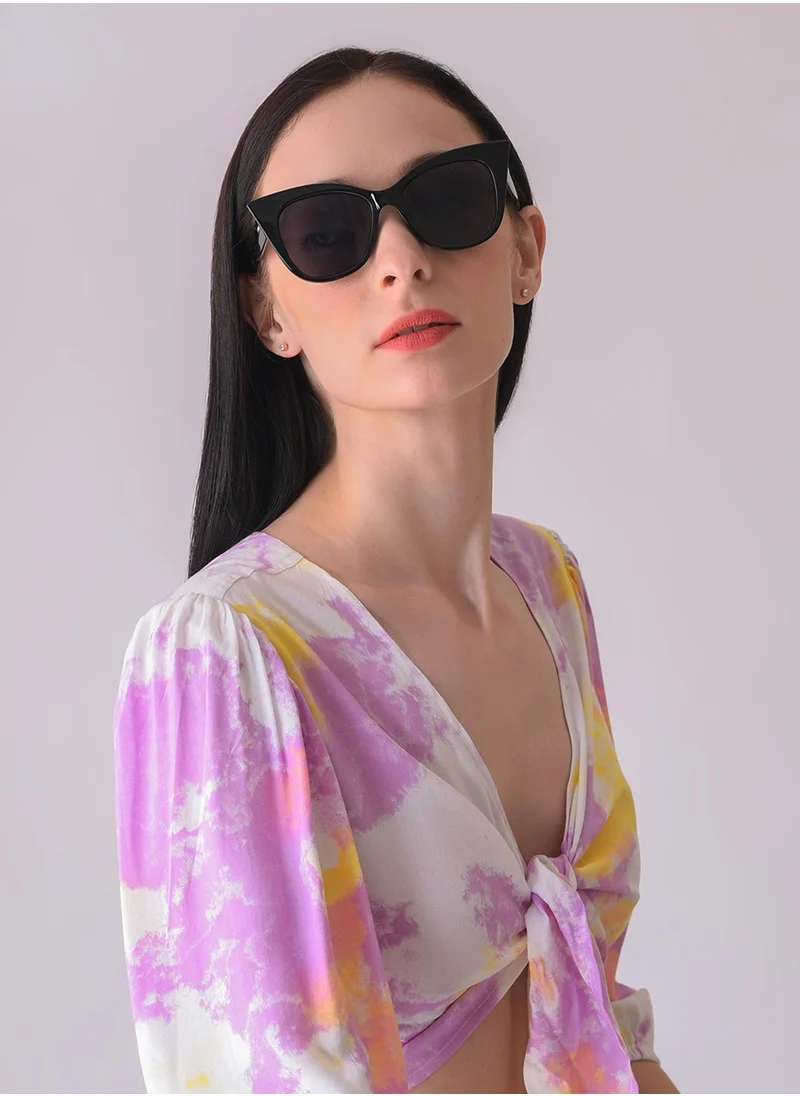 صوص هاوت Black Lens Black Cateye Sunglasses