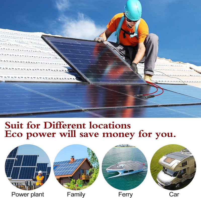BeideLt 20 Feet 10AWG Solar Extension Cable with Female and Male Connector, Twin Wire Solar Panel Wire Adapter for Home, Shop and RV Solar Panels (20FT Red + 20FT Black) - Image 5