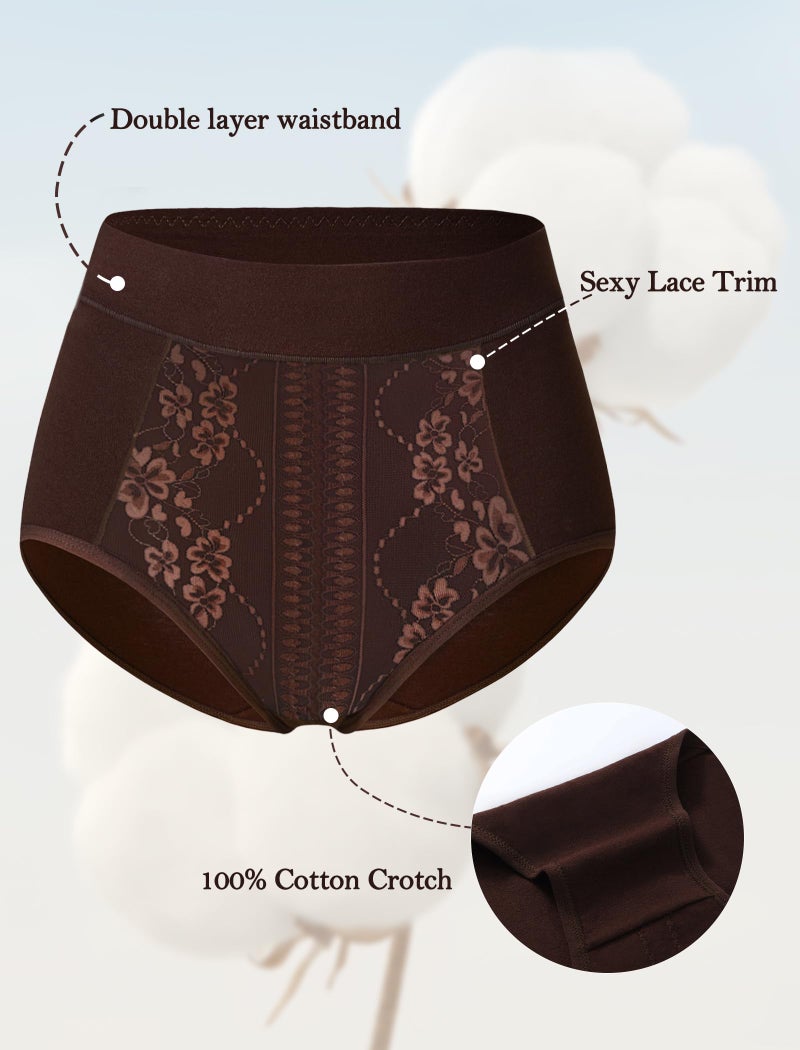 MISSWHO Cotton Underwear Women Pack High Waisted Tummy Control Women Briefs C Section Postpartum Ladies Plus Size Panties X-Large - Image 4