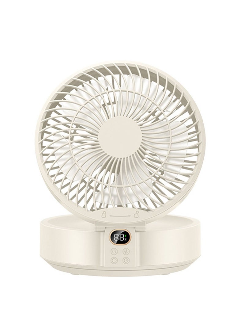 Generic Shaking Head Desktop Folding Electric Fan, Small Wall-Mounted Fan, Creative Night Light Fan With Remote Control, Fan  - Image 1