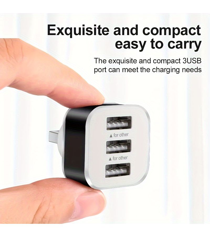 Silver 2 Pack 3 Port USB 2 0 Hub Extender Splitter with Charging Adapter - Image 5