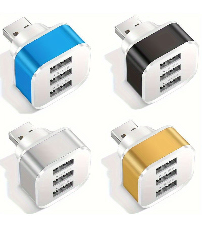 Silver 2 Pack 3 Port USB 2 0 Hub Extender Splitter with Charging Adapter - Image 3