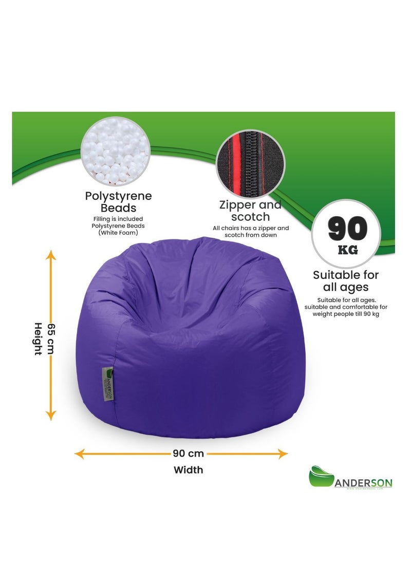 ANDERSON Anderson Medium Waterproof Comfortable Bean Bag Relaxing Chair Purple Colour  - Image 3