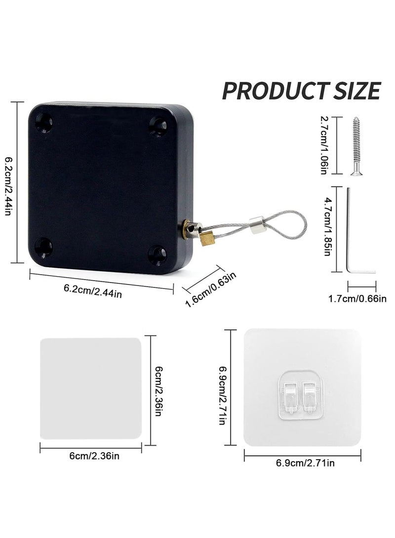 Punch-Free Automatic Sensor Door Closer, 2 Pack Residential Sliding Screen Self-Closing Door With 1200g Tensile Strength Steel Drawstring for Home Office  - Image 2