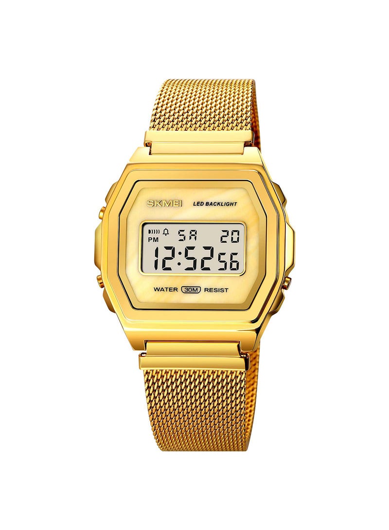 Men's Digital Movement 3Bar Waterproof  Stainless Steel Strap Clock Watch 6081GDGDWT - Image 1