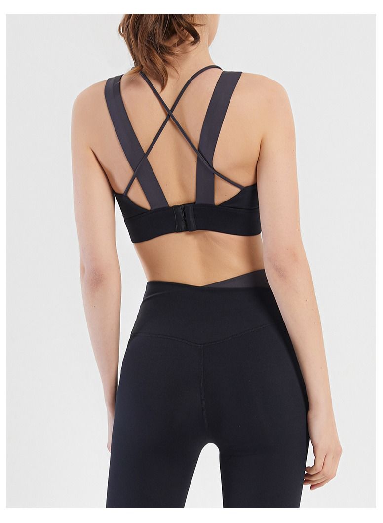Loquat Women Quick Dry Breathable Yoga Bra Black  - Image 2