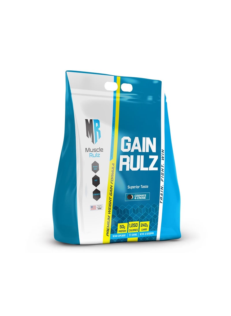 Muscle Rulz Gain Rulz Weight Gainer 11 servings cookies & cream - Image 1