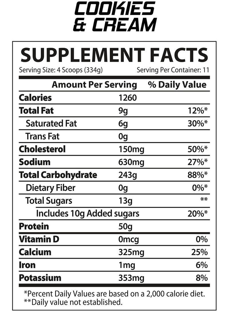 Muscle Rulz Gain Rulz Weight Gainer 11 servings cookies & cream - Image 2